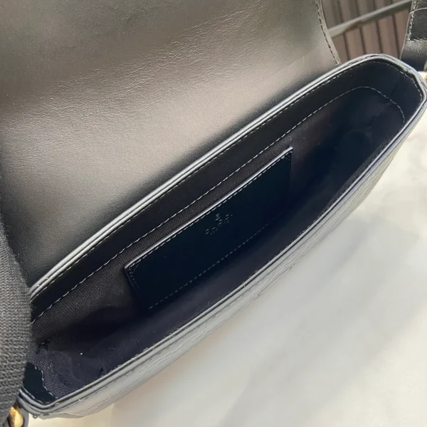 GUCCI GG Signature小號黑色皮革肩揹包-772794：圖片 9