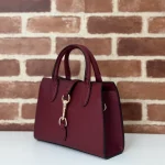GUCCI Elegance米白粒面皮手提包-795349：圖片 3