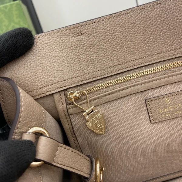 GUCCI Spring Summer春夏中號黑色皮革托特包-806205：圖片 9