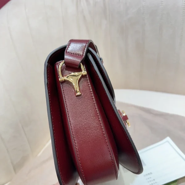 GUCCI 1955馬銜扣棕色皮革翻蓋包-602204：圖片 6
