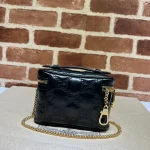 GUCCI GG Quilted黑色絎縫皮革手提包-723770：圖片 4