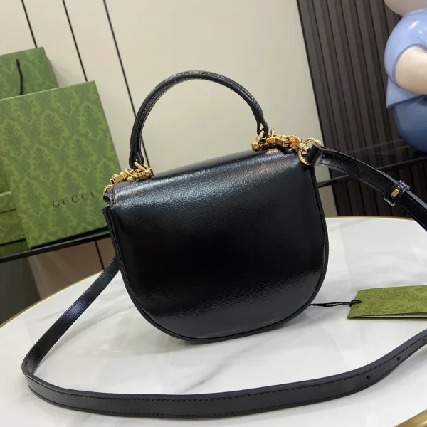 GUCCI Horsebit 1955米棕皮革肩揹包-781387：圖片 4