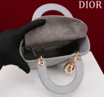 Dior Lady 雲灰羊皮斜挎包小號PM-M0538：圖片 5