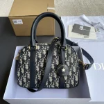 Dior D-Vibe 藍色皮革斜挎包中號MM-M1340：圖片 11