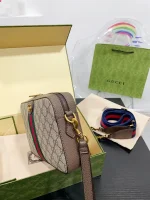 GUCCI Ophidia綠棕帆布斜揹包-699439：圖片 6