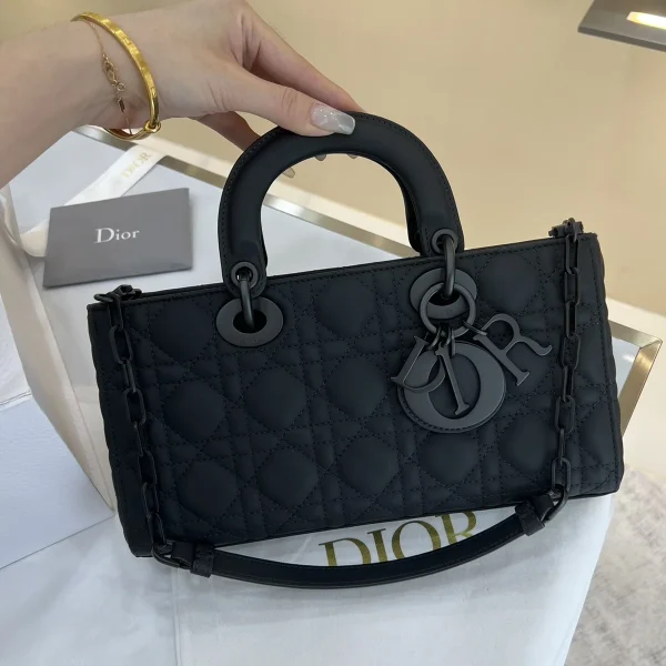 Dior Lady 黑色小牛皮斜挎包中號MM-M0540：圖片 2