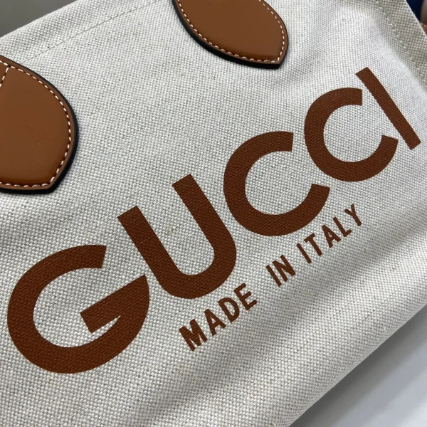 GUCCI Gucci Lido小號米棕帆布手提包-772144：圖片 7