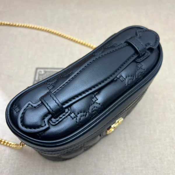 GUCCI GG Quilted黑色絎縫皮革手提包-723770：圖片 9