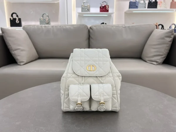 Dior Caro 奶白羊皮雙肩背包中號MM：圖片 2