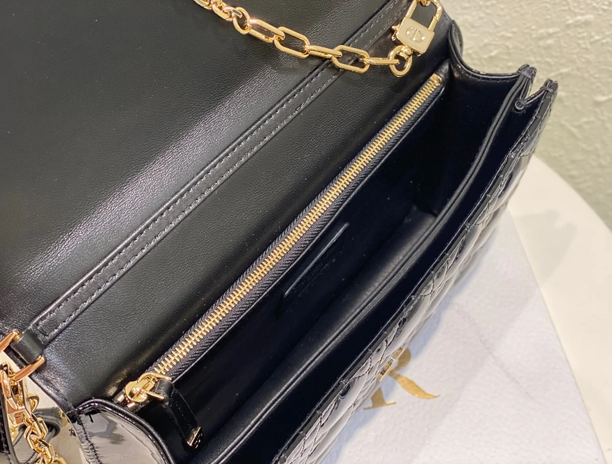 Dior Top 黑色漆皮斜挎包小號PM-M0997 9 Dior Top 黑色漆皮斜挎包小號PM-M0997