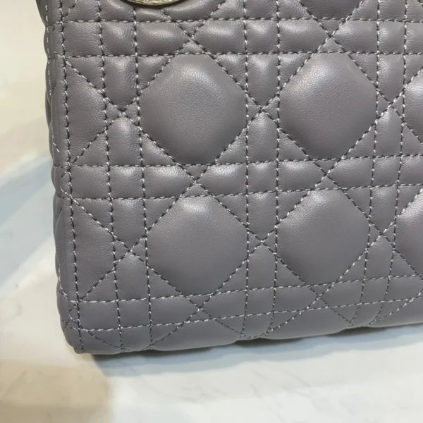 Dior Lady MINI 灰色羊皮斜挎包MINI-M0505：圖片 8