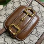 GUCCI Horsebit 1955迷你白色皮革肩揹包-760191：圖片 6