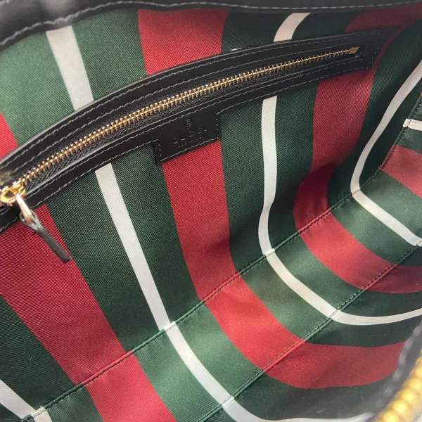 GUCCI GG Emblem中號米棕皮革肩揹包-815216：圖片 10