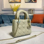 Dior Lady mini 綠色羊皮斜挎包mini-M0505：圖片 4