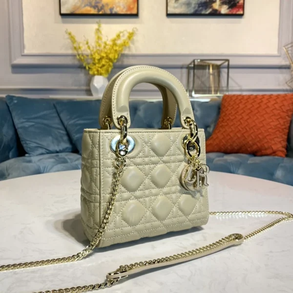 Dior Lady mini 綠色羊皮斜挎包mini-M0505：圖片 4