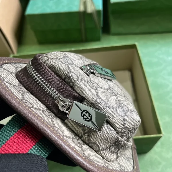 GUCCI GG Supreme中號米棕帆布腰包-760217：圖片 8