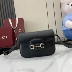 GUCCI Horsebit 1955米棕皮革肩揹包-815205：圖片 2