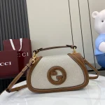 GUCCI Blondie小號棕色皮革斜背包-815714：圖片 2