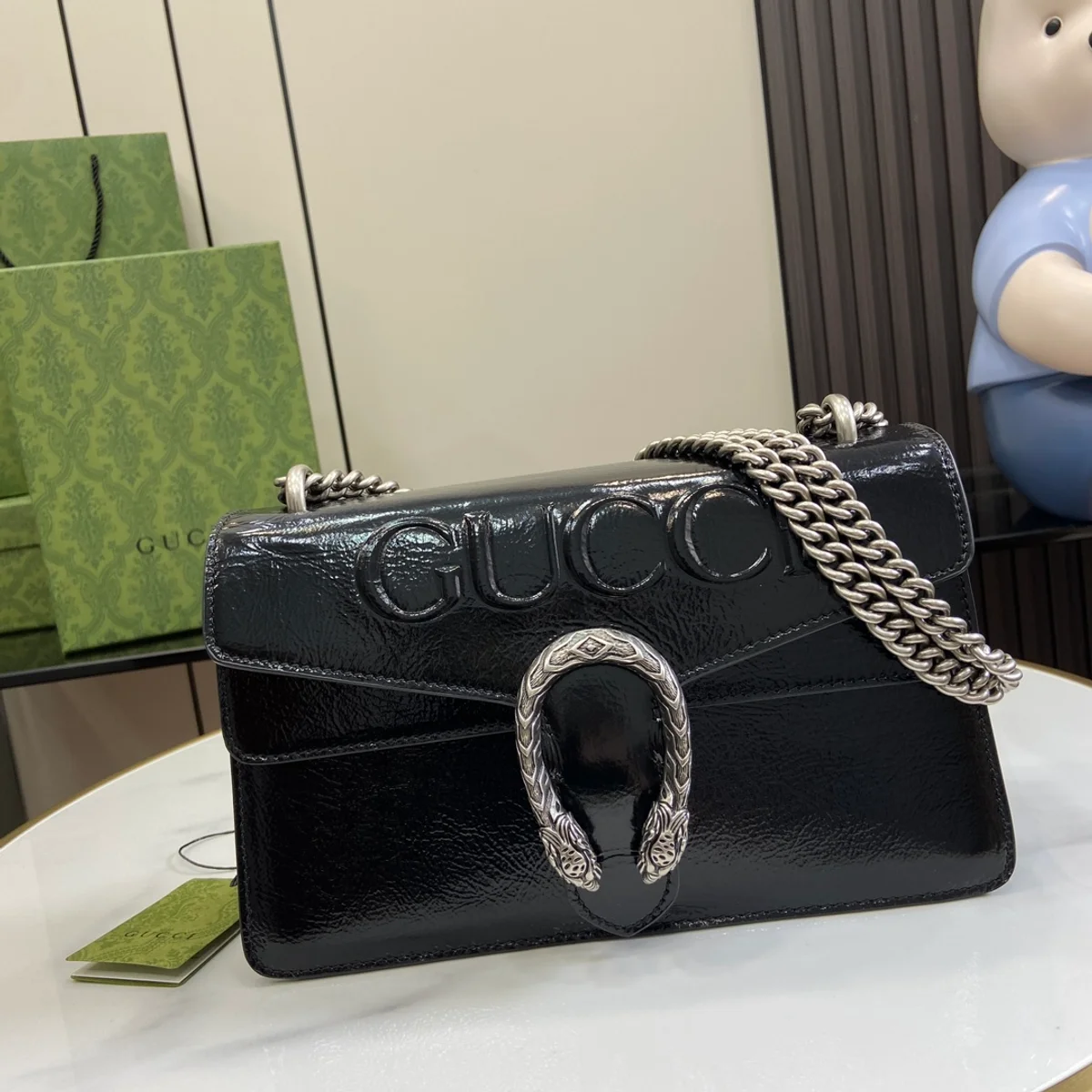 GUCCI Dionysus小號紅漆皮肩揹包-795005 2 GUCCI Dionysus小號紅漆皮肩揹包-795005