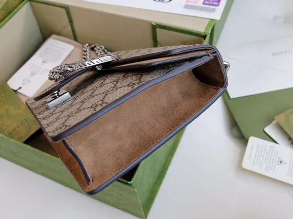 GUCCI Dionysus米棕帆布斜揹包-421970：圖片 12