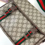 GUCCI GG Supreme中號米棕帆布斜背包-760123：圖片 8
