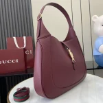 GUCCI Jackie大紅色皮革肩揹包-813650：圖片 3