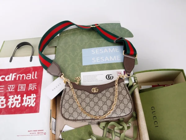 GUCCI Ophidia藍帆布斜挎包-735132：圖片 2
