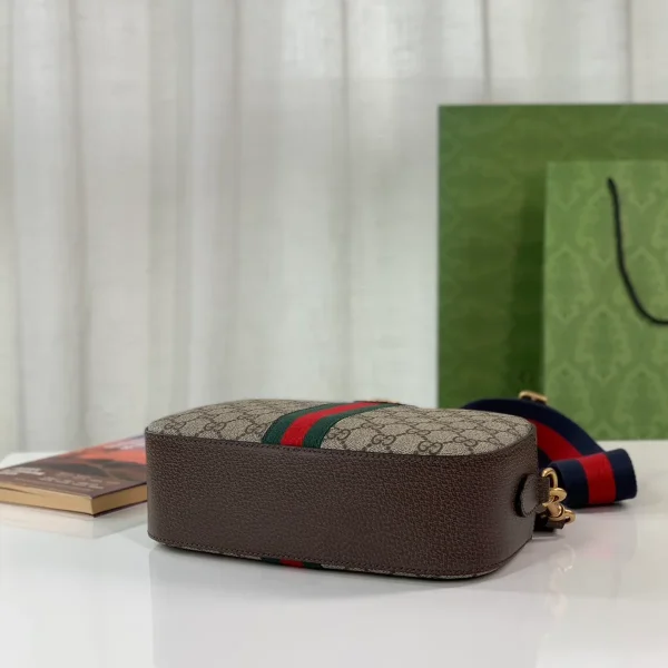 GUCCI Ophidia米棕帆布斜揹包-752591：圖片 6
