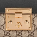 GUCCI GG Supreme小號米黑帆布斜背包-409487：圖片 9