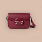 GUCCI Horsebit 1955米紅帆布肩揹包-815205