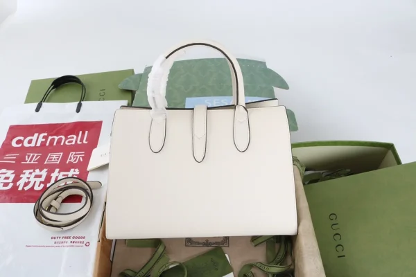 GUCCI Spring Summer春夏象牙粒面手提包-806205：圖片 3