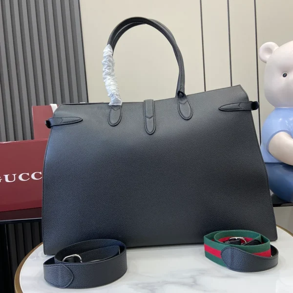 GUCCI Soft Leather手袋灰柔皮革手提包-796761：圖片 4