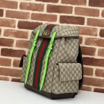 GUCCI Ophidia中號米棕帆布後揹包-598140：圖片 3