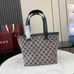 GUCCI Totissima小號米藍帆布托特包-788211：圖片 4