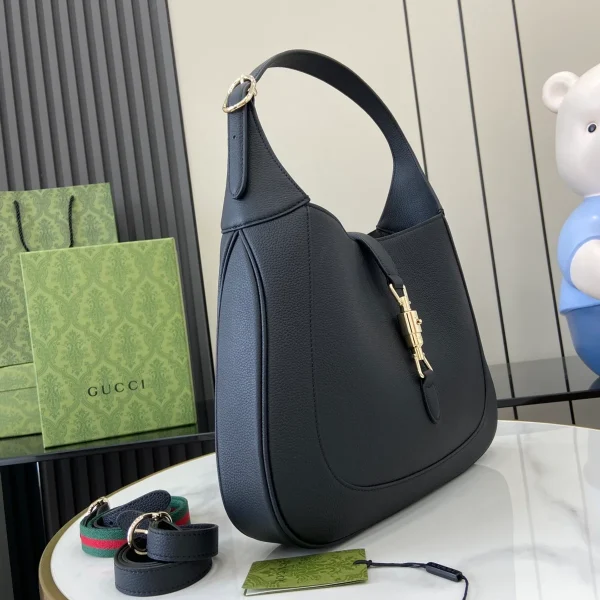 GUCCI Jackie 1961中號黑色皮革肩揹包-810229：圖片 3