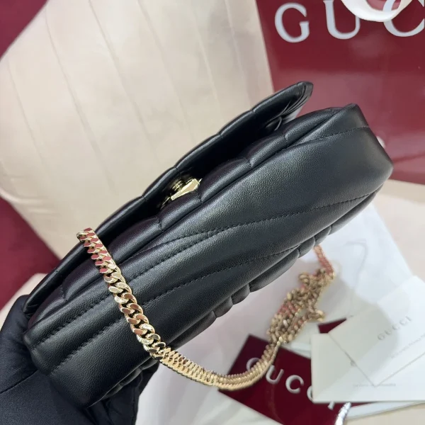 GUCCI GG Milano迷你紅色皮革手挽包-806017：圖片 9