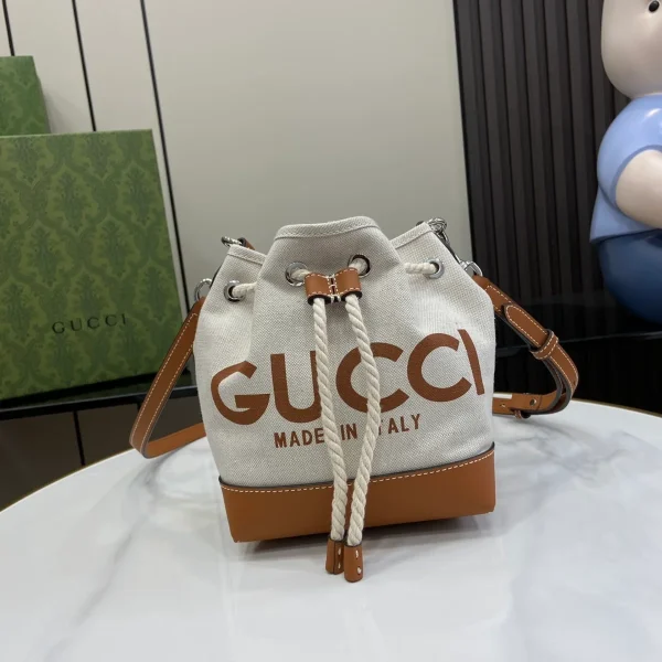 GUCCI Gucci Lido米棕帆布單肩包-777166：圖片 2