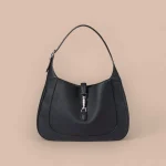 GUCCI Jackie大號黑色粒面斜揹包-813650