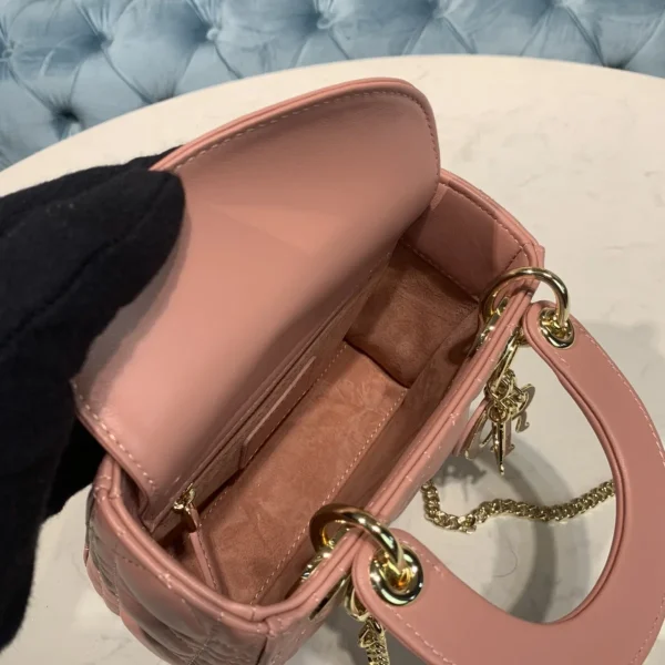 Dior Lady mini 粉紅羊皮包mini-M0505：圖片 9