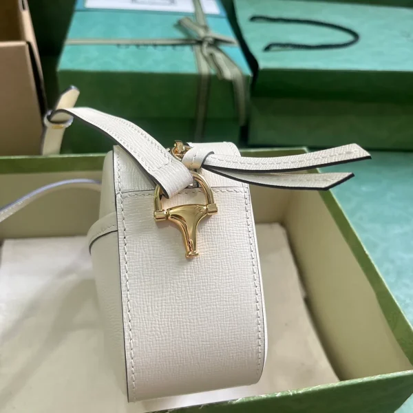 GUCCI Horsebit 1955小號黑色皮革肩揹包-760196：圖片 5