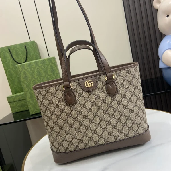 GUCCI Ophidia中號米白帆布手提包-765043：圖片 8