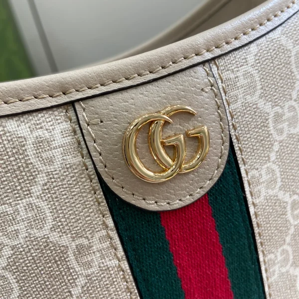 GUCCI Ophidia小號米棕帆布水桶包-781402：圖片 6