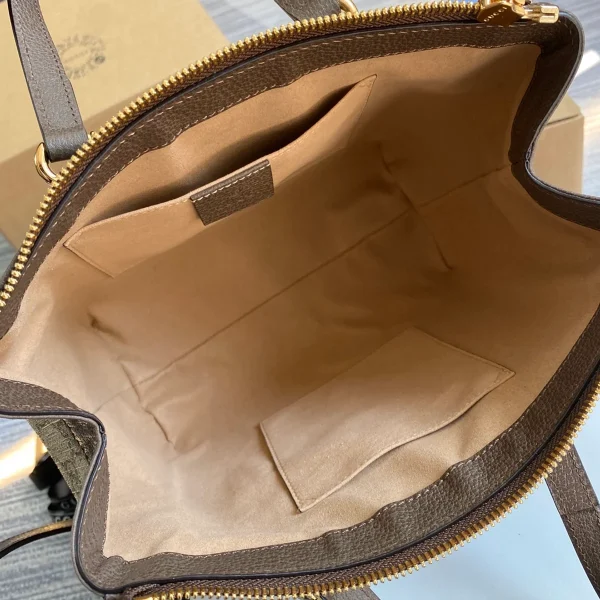 GUCCI Ophidia米棕帆布手挽包-547551：圖片 9