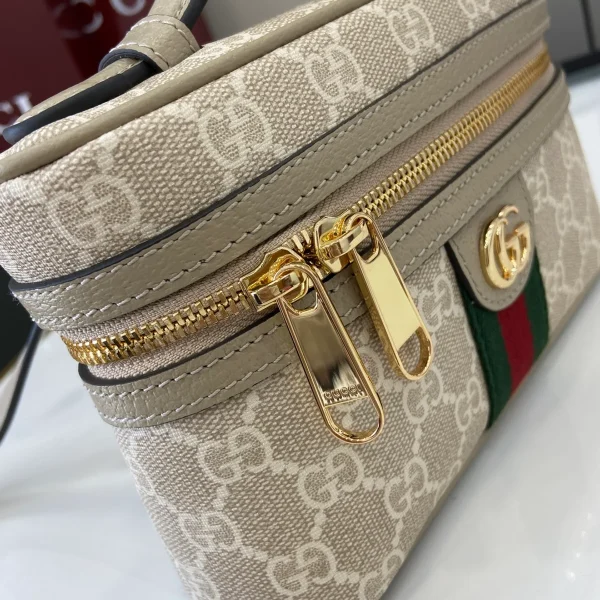 GUCCI Ophidia米棕迷你帆布包-816357：圖片 7