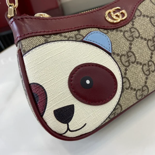 GUCCI GG Monogram紅棕貓頭鷹斜背包-818763：圖片 9