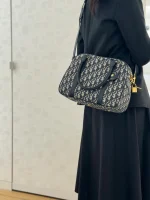 Dior D-Vibe 藍色斜挎包中號MM-M1341：圖片 6