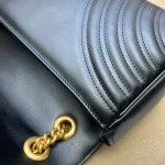 GUCCI V形系列小號灰色皮革斜挎包-443497：圖片 8