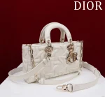 Dior Lady 奶白小牛皮單肩包中號MM-M0540：圖片 3