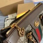 GUCCI Ophidia米棕帆布手挽包-547551：圖片 7