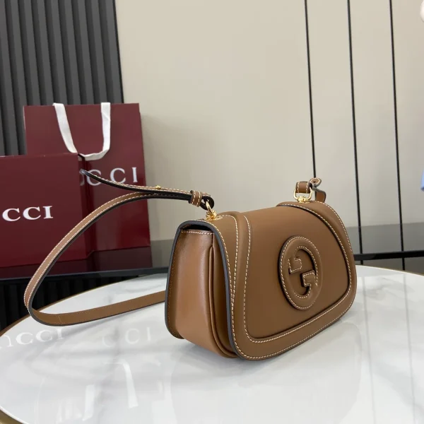 GUCCI Blondie迷你米棕帆布斜背包-815700：圖片 3
